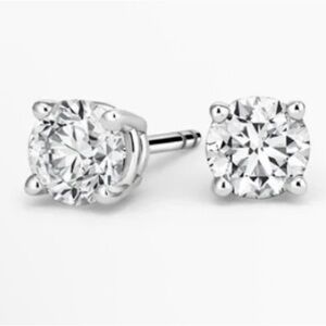 Moissanite .25 Carats & 925 Sterling Silver Push Back Stud Earrings